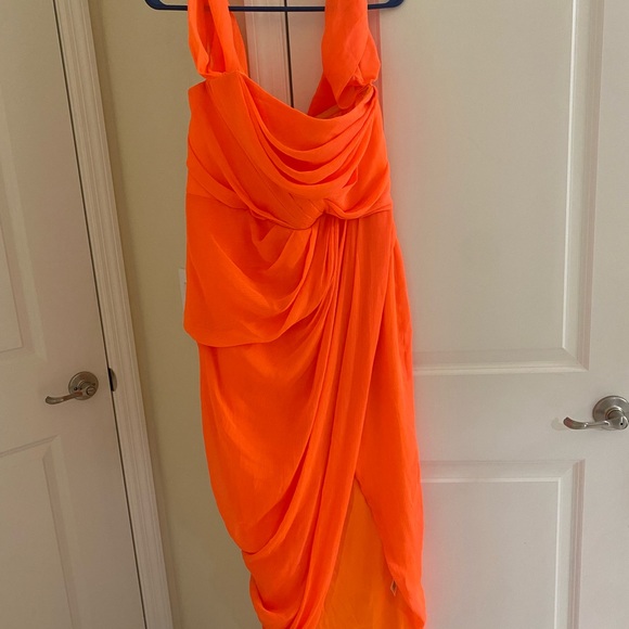 Orange ASOS draped Dress - Picture 3 of 6